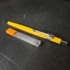 JEDO YELLOW .9 Micro AUTOMATIC DRAFTING PENCIL+ SPARE LEAD - Picture 1 of 5
