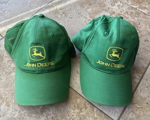 VTG John Deere Green Mesh Back Trucker Hat Snapback Baseball Cap BUNDLE LOT - Picture 1 of 7