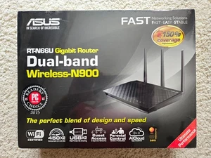 ASUS RT-N66U Dual-band Wireless N900 Gigabit FACTORY SEALED BOX - Picture 1 of 4