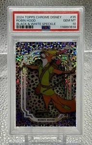 2024 Topps Chrome Disney Robin Hood Black & White Speckle #/101 PSA 10 - Picture 1 of 2