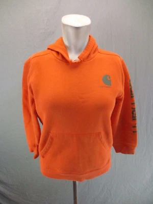 Carhartt Size M(10-12) Unisex Teen Orange Cotton Blend Quality Hoodie 5BL9 - Imagem 1 de 4