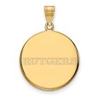 Rutgers University Scarlet Knights School Name Disc Pendant Gold Plated Silver