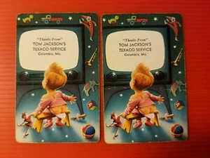 VINTAGE 1940-50's TOM JACKSON'S TEXACO SERVICE PLAYING CARDS COLUMBIA MISSOURI - Picture 1 of 4