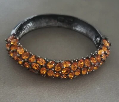 Brazalete Brazalete Kenneth Jay Lane Ovalado Facetado Cristal Naranja  Foto 1 de 3