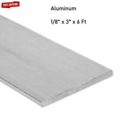 Barra de aluminio culata plana 1/8" x 3" x 6 pies sin pulir aleación 6061 72" longitud Foto 1 de 4