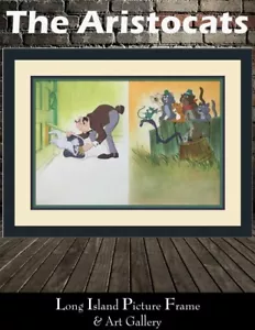 Walt Disney The Aristocats 1971 Original Book Page Drawing Custom Framed - Picture 1 of 6