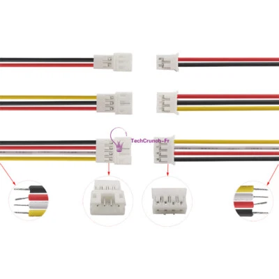 10Pair JST-PH 2.0 20CM 26AWG 2P 3P 4P 5P 6Pin Micro Male Female Plug Jack Cable