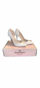 Juicy Couture White Faux Snake Skin High Heel Shoes JCCYRAWHITE Size 6 - Picture 1 of 10