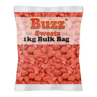 Buzz Sweets Strawberries - Classic Fruity Sweets - 1kg Bulk Bag