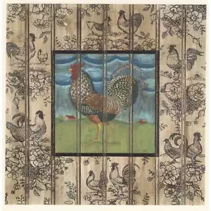 Early Riser Rooster B Square Tile Overglaze Waterslide Ceramic Decals - Picture 1 of 4