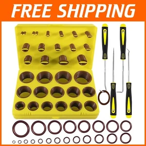 Comprehensive SAE Viton O-Ring Kit with 382 PCS - Perfect for Automotive & HVAC - Foto 1 di 10