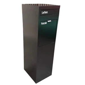 Black Mini Parcel Pillar Mailbox –Compact Lockable Delivery Box for Home &Office - Picture 1 of 9