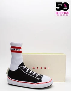 PVP €650 Tenis Marni Tejidos Jacquard US11 UK11 EU44 Logo Pull On Hechas en Italia - Imagen 1 de 11