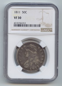 1811 Capped Bust Half Dollar, Ngc Vf-30