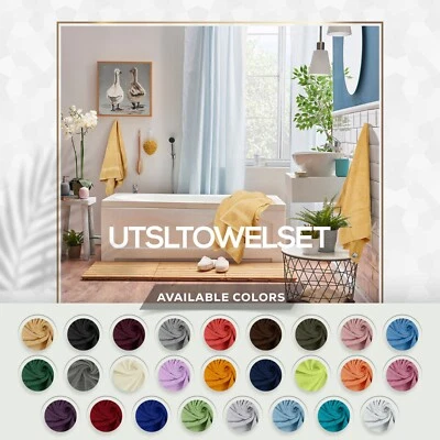 Towel Set 600 GSM 8Pc - 2 Bath Towels 2 Hand Towels 4 Washcloths Utopia Towels - Image 1 of 4