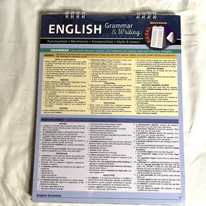 QuickStudy Reference Guide English Grammar Writing Easel Format Sealed 2015 - Picture 1 of 8