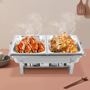 Stainless Steel Catering Chafer Chafing Dish Set Buffet for Party Food Warmer - Picture 1 of 21