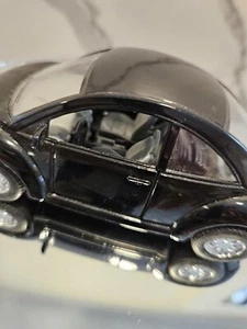 1967 '67 Volkswagen VW Beetle Bug Car Pull-Back Action Toy Black/Dice 1/32 Scale - Picture 1 of 10