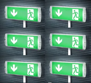 6X Notleuchte LED Notbeleuchtung Rettungszeichenleuchte Fluchtwegleuchte licht - Bild 1 von 10