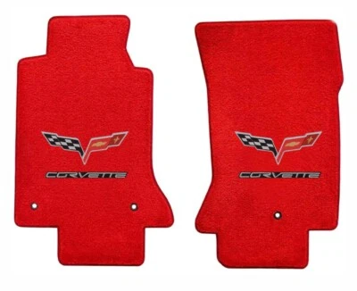 ¡NUEVO! Alfombrillas delanteras rojas 2007-2013 C6 Corvette bordado bandera/logo corbeta Foto 1 de 4
