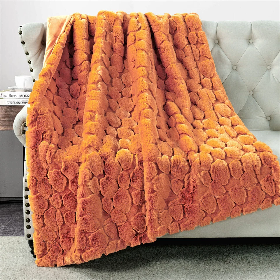 Manta de piel sintética tallada en la nube - Micromink lujosa, suave y reversible Foto 1 de 4