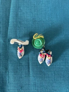 Vtg Aalsmeer Dutch Holland Souvenir Pin Brooch Flowers Shoes Hat Tulips Set Rare - Bild 1 von 11