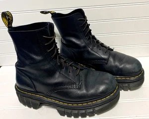 Dr. Martens Audrick schwarz Leder 8 Ösen Plateau Stiefel Herren Größe 7 Damengröße 9 - Bild 1 von 13