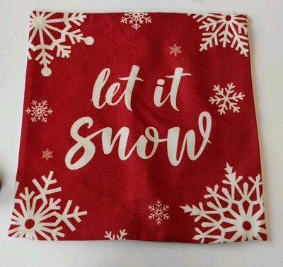  Juego de 6, 18" y 19" fundas de almohada cuadradas de algodón y lino festivo de Navidad Foto 1 de 4