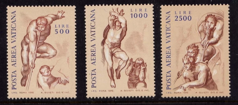 Sello Vaticano Sc C60-2, serie de correo aéreo 1976, F/VF MNH (509B125) Foto 1 de 1