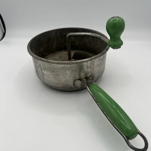 Vintage Foley Lebensmittelmühle Gemüse Beeren Sieb Stampfer Holzgriff Knopf 1960 - Bild 1 von 6
