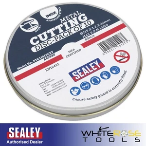 Sealey Metal Cutting Slitting Discs 115mm x 1.2mm Stainless Steel Tinned 10 Pack - Picture 1 of 3