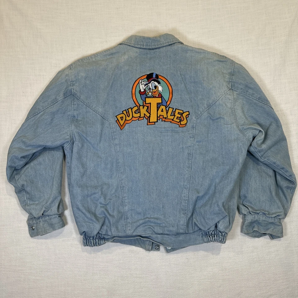 Vintage 1987 DuckTales Disney Afternoon Jean Jacket Cartoon L Rare One Of A Kind - Image 1 of 4