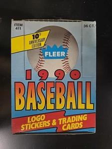 1990 Fleer Baseball Cards Wax Box with 36 Factory Sealed Packs MLB! - Picture 1 of 2