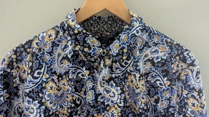 Camisa Robert Graham Payette Para Hombres Talla XL Azul Marino Cachemira Calce Clásico Usada en Excelente Condición - Imagen 1 de 7