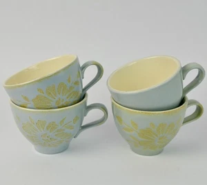 Tazze Broccato Blu Ceramica Ala Rossa Lotto di 4 LEGGI - Foto 1 di 6