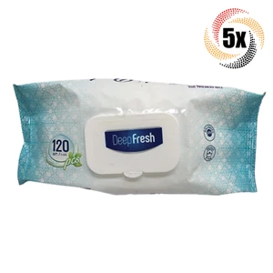 5x Packs Deep Fresh Wet Wipes Blue ( 120 Wipes Per Pack ) Fast Free Shipping! - Picture 1 of 1