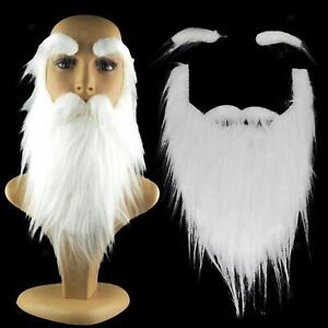 Barbe de Père Noël amusante avec sourcils, fausse barbe pour adultes,