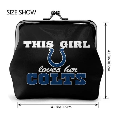 “This Girl Loves Her"Indianapolis Colts Leather Coin Purse Change Purse Wallet Cover