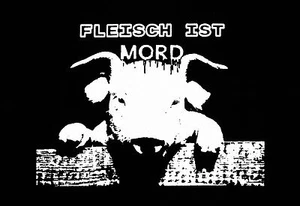 FLEISCH IST MORD Patch / Aufnäher NEU Punk Punkrock PETA Vegan Tierrecht Animal - Bild 1 von 1