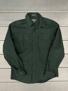 Camisa Eddie Bauer Abotonada Para Hombres Pequeña Verde Bosque Oscuro Calce Clásico Informal - Imagen 1 de 8