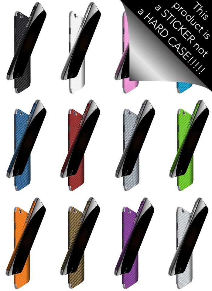 Recubrimiento texturizado de fibra de carbono para Apple iPhone 6 y 6 PLUS + Funda Envolvente de Calcomanía Foto 1 de 2