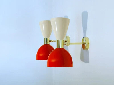 Diabolo italiano de latón de mediados de siglo claro BLANCO Y ROJO ESTILO STILNOVO artículo único Foto 1 de 4