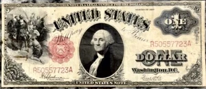 1917 $1 Legal Tender Note Fr-37 Sawhorse Large Size, Cherry Red Seal - Picture 1 of 24
