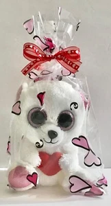OSO TY DULCEMENTE BLANCO CON CORAZÓN 6"" GORRO BOOS - RETIRADO, NUEVO CON ETIQUETAS - ENCANTADOR Y DULCE - Imagen 1 de 3