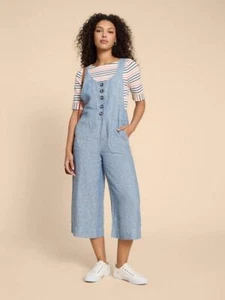 White Stuff Women's Viola Linen Dungaree - Picture 1 of 36