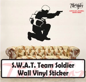 S.W.A.T. Team Soldier Wall Vinyl Sticker - Picture 1 of 4