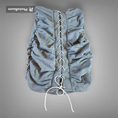 Akira 2XL Womens Ruched Bodycon Sleeveless Lace Up Sweatshirt Dress Short - Image 1 of 4