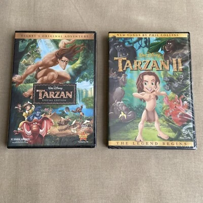 Walt Disney: Tarzan 1 & 2 (II) (DVD 2-Film Set NEW) Animated Adventure Musical + - Image 1 of 4