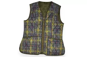 Women's Barbour Tartan Betty Vest Liner Zip England Size 12 - Picture 1 of 11