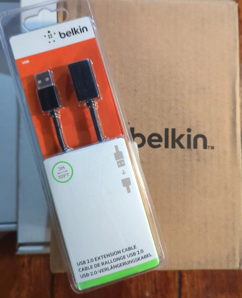 Belkin F3U153BT3M USB Extension Cable - 3M Length - DSTP - USBAM/USB-AF Box of 6 - Image 1 of 1